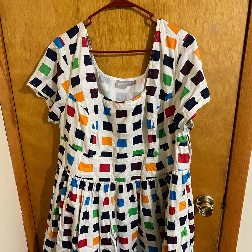 Eshakti 2X/3X Retro Print Pinup Dress